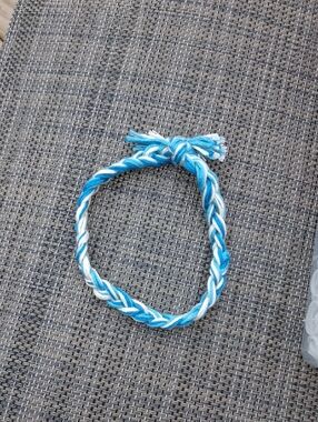 Handmade Friendship Bracelet in Blue and White